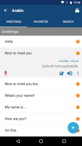 Learn Arabic Phrasebook screenshot 2