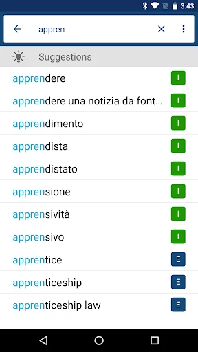 Italian English Dictionary screenshot 1