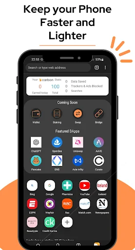 Carbon: Super Fast Browser screenshot 1