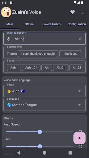 Zueira’s Voice: Text to Speech screenshot 1