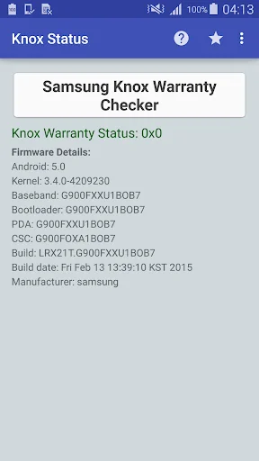 KNOX Status Samsung screenshot 1