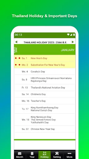 Thailand Buddhist Calendar screenshot 4