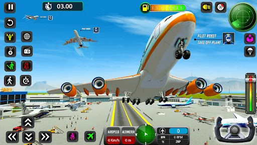 Robot Pilot Airplane Games 3D screenshot 3
