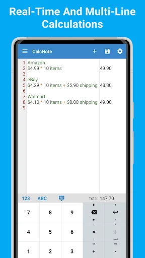 CalcNote - Notepad Calculator