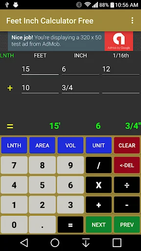 Feet Inch Calculator Free screenshot 1