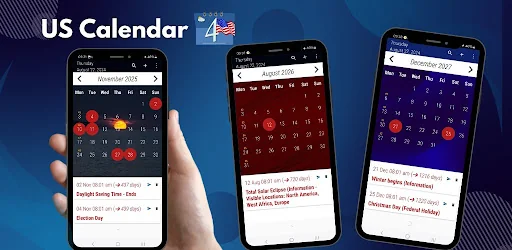 US Calendar with Holidays