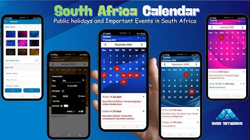 South Africa Calendar 2026