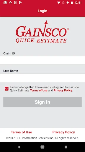 Gainsco Quick Estimate screenshot 1