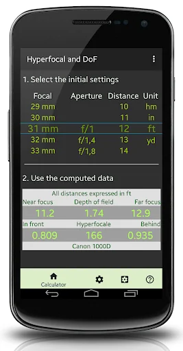 Hyperfocal and DoF (with Ads) screenshot 1