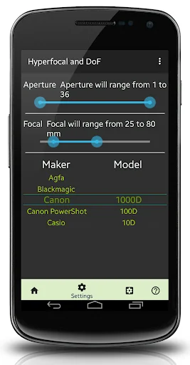 Hyperfocal and DoF (with Ads) screenshot 2