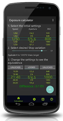 Exposure calculator