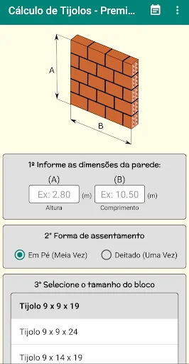 Cálculo de Tijolos