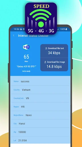 Test internet speed WiFi 5G 4G