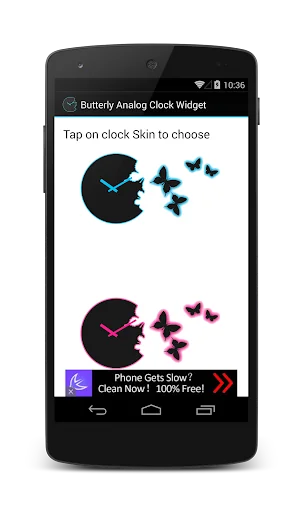 Butterfly Analog Clock Widget