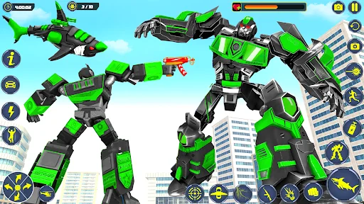 Shark Robot Car Transform Game screenshot 2