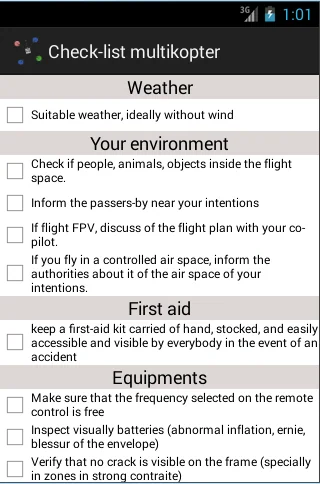 Checklist multirotor