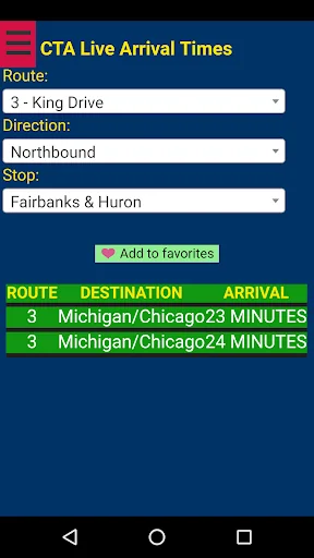 Chicago CTA Bus Tracker screenshot 2