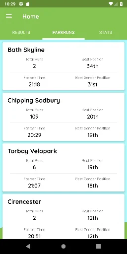 parkrunner: weekly 5k results screenshot 2