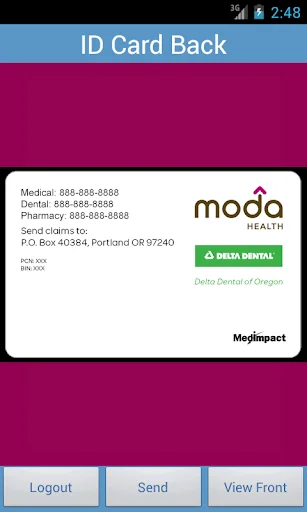 Moda Health ecard screenshot 1