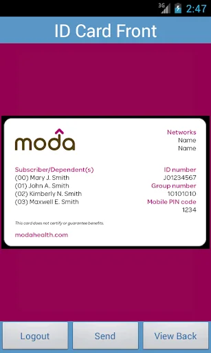 Moda Health ecard screenshot 2