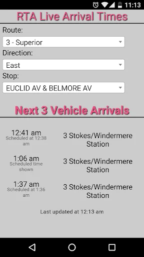 Cleveland RTA Bus Tracker screenshot 1