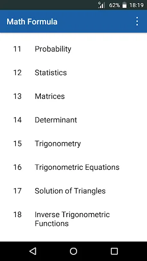 Math Formula for 11th 12th