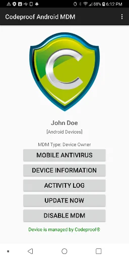 Codeproof MDM for Android screenshot 1