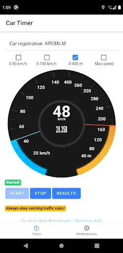 Car Timer - 0-100km/h, 0-60mph screenshot 1