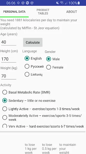Calorie Calculator