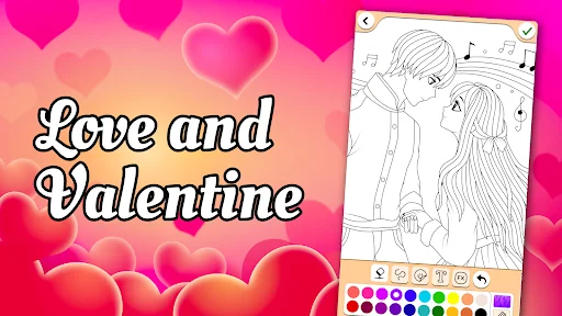 Valentines love coloring book screenshot 1