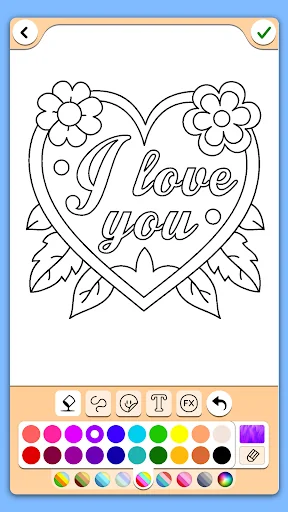 Valentines love coloring book screenshot 3