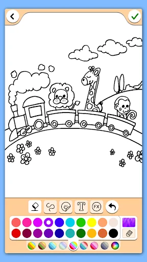 Train game: coloring book. screenshot 1