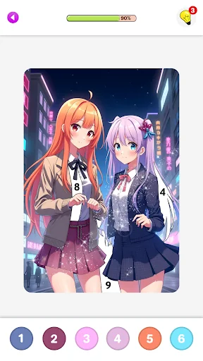 Anime Color By Number Book