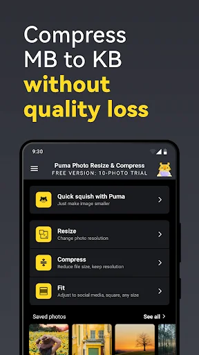 Puma: Photo Resizer Compressor screenshot 1