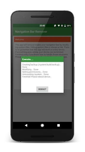 Navigation bar remover/activat screenshot 1
