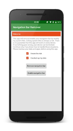 Navigation bar remover/activat screenshot 2