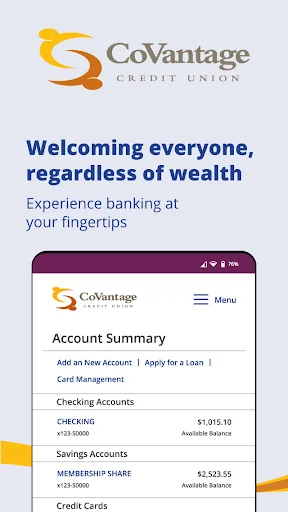 MyCoVantage Mobile Banking screenshot 1