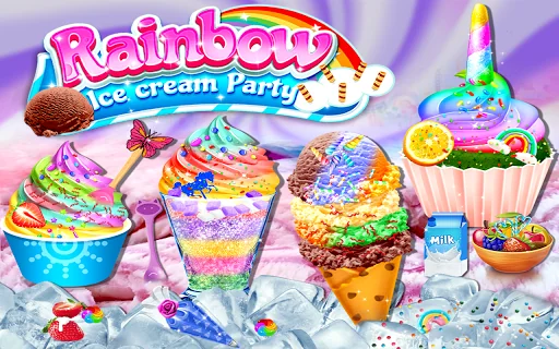 Rainbow Ice Cream Party