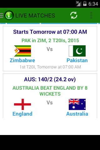 CricInstant Cricket Scores screenshot 1