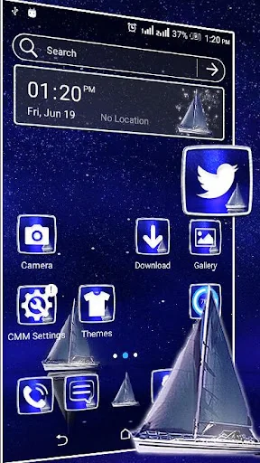 Blue Ocean Night Theme screenshot 1