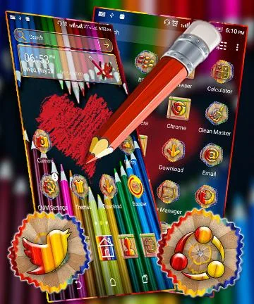 Color Pencil Heart Theme screenshot 1