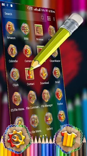 Color Pencil Heart Theme screenshot 3