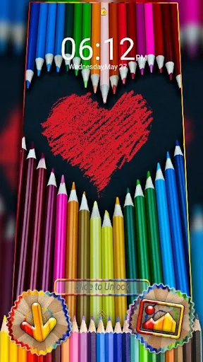 Color Pencil Heart Theme screenshot 4