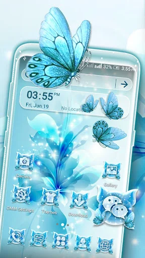 Flower Butterfly Glitter Theme