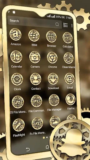 Golden Machine Gear Theme screenshot 2