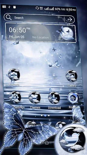 Lake Moon Night Launcher Theme screenshot 1