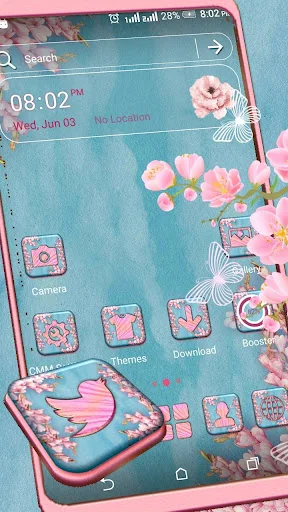 Pink Spring Flowers Theme screenshot 1