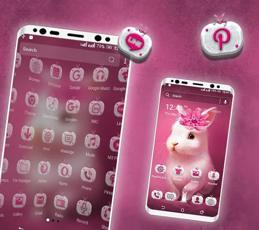 Cute Bunny Launcher Theme screenshot 2