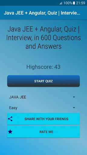 Java, JEE + Angular | Quiz, In