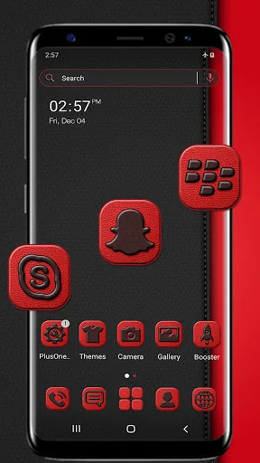 Black Red Leather Theme screenshot 1